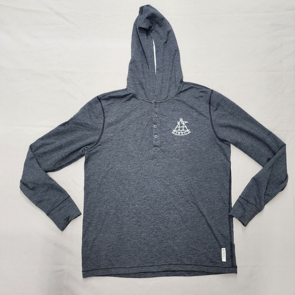 ROOTS 73 Men's Grey Long Sleeve Henley Hoodie Size Medium M